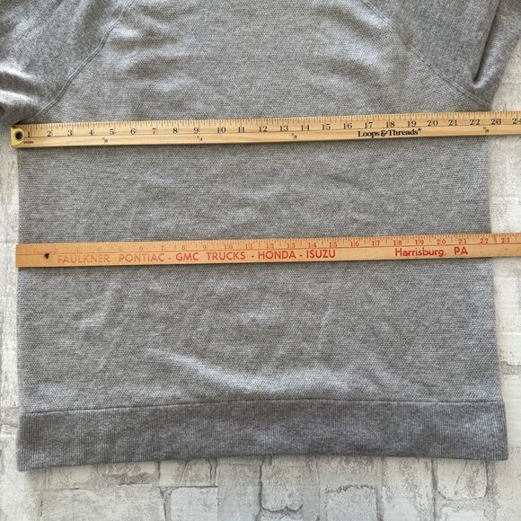 Vince Gray Color Block Raglan Long Sleeve Crewneck Wool Blend Mens Sweater Sz L - Picture 6 of 8